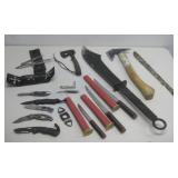 Various Knives, Pocket, Hatchet & More