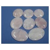 Eight Large Rose Quartz Cabochons 30x40mm