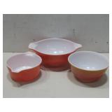 Three Vtg Pyrex Mixing Bowls