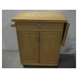 Wood Kitchen Island Cart W/Industrial Casters See