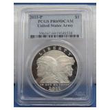 Silver Commemorative 2011-P Dollar US Army See