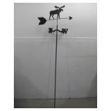 Vtg Metal Moose Weathervane On Metal Pole See Info