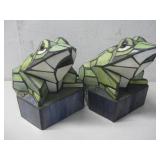 Stained Glass Frog Lamps 10' Tall Both Power On