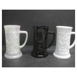 Three Vtg Indiana Glass Colored Tavern Steins
