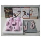 Yoga & Fitness DVDs W/Adjustable Dumbbells