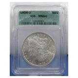 Fine Silver Graded 1904-O Morgan Dollar MS64