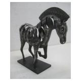 Vtg Brutalist Style Metal Zebra Sculpture