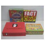 Four Various Board Games Fact or Crap, Cranium