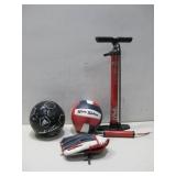 Various Sport Equipment And Bicycle Floor Pump