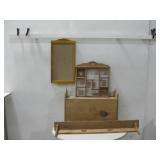 Vtg Wooden Box & Shelves W/Heart Cut Out See Info