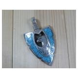 S.S. Eagle Feather Turq Arrowhea Pendant See Info