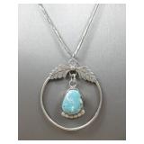 S.S. N/A Turq Pendant W/ Nickel Silver Chain See