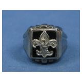 Vtg S.S. Onyx Boy Scouts Ring Hallmarked