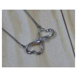 S.S GCC Double Heart Infinity Pendant Necklace See