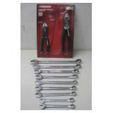 Two New Husky Pliers & Ten Assorted Wrenches