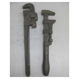 Two Vtg Pipe Wrenches