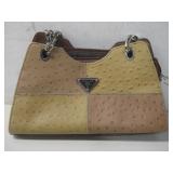 Vtg Prada Milano Ostrich Leather Handbag See Info