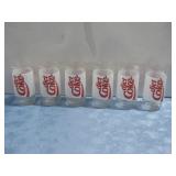 Six Vtg Diet Coke Glasses