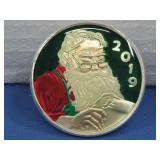 Silver Round 2019 Santa 1 Oz .999 Fine Silver