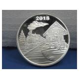 Silver Round 2018 Christmas Train 1 Oz See Info