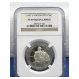 Graded 1982-S Washington 50 Cent PF69 Ultra Cameo