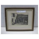 Vtg Original Etching By J Garret 11.5' x 9.5'
