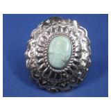 Vtg Sterling Silver N/A Turq Ring Hallmarked See