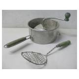 Vtg Foley Food Mill & Coiled Wire Strainer