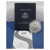 Silver 2007 American Eagle UNC Coin In Box W/COA