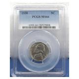 Graded 1938 5 Cent PCGS MS66