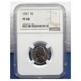 Graded 1957 5 Cent NGC PF68