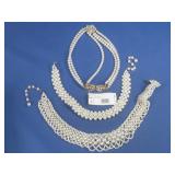 Three Vtg Faux Pearl Chokers