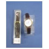 Seiko Watch W/Leather Band & NIP 14mm Band