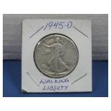 1945-D 90% Silver Walking Liberty Half Dollar