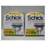 NIP Two Schick Quattro 8-Pack Blade Refills