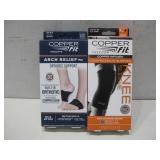 NIB Copper Fit Knee Sleeve & Arch Relief