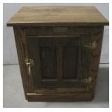 Vtg White Clad Oak Wood Ice Box Style End See