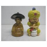 Vtg Ceramic Snake Charmer Bank & Decanter See