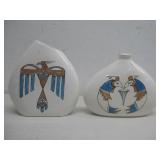 Two SW Style Ceramic Vases Signed Largest 7.5'