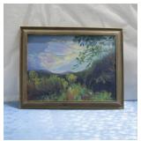 Framed Signed Fred Haines Painting 18'x 24'