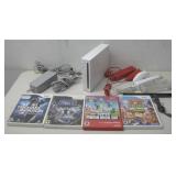 Nintendo Wii Console & Four Games Powers On See
