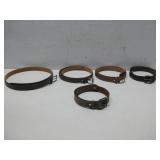 Five Leather Belts L 38-40 XL 42-44