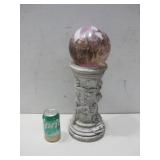 Outdoor Decor W/Floral Print & Glass Orb 16.5' See