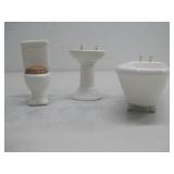 Vtg Dollhouse Sink, Toilet & Bathtub