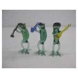 Vtg German Handmade 3-Pieces Glass Frog Band