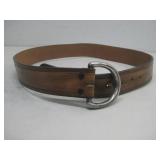 Vtg Tooled Leather Belt 36'