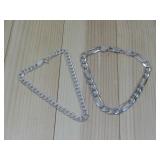 Two Sterling Silver Italy Chain Bracelets See Info
