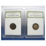 Two Indian Head Cents (1858-1909)