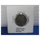 1913-S Type 1 Buffalo Nickel Extra Fine