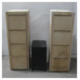 Two 4-Drawer Wooden Filing Cabinets See Info